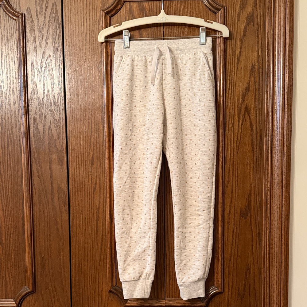 H & M Basics Kids' Cream Patterned Joggers size 8
